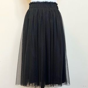 LC Lauren Conrad Flocked Tulle Midi Skirt